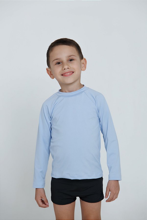 BLUSA INFANTIL COM PROTEÇÃO SOLAR UV50 MODA PRAIA - AZUL BEBÊ