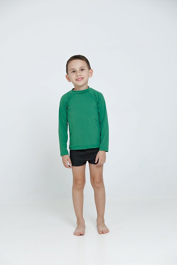 BLUSA INFANTIL COM PROTEÇÃO SOLAR UV50 MODA PRAIA - VERDE BANDEIRA