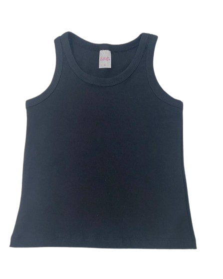 BLUSA REGATA DE RIBANA INFANTIL - PRETA