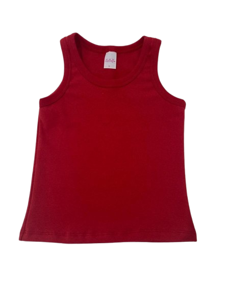 BLUSA REGATA DE RIBANA INFANTIL - VERMELHA