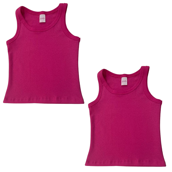 KIT DE 2 BLUSAS REGATAS DE RIBANA INFANTIL - 2 PINK