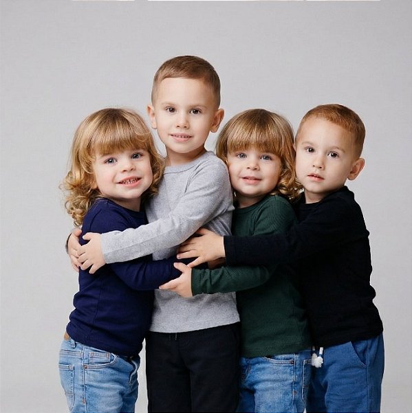 KIT 4 BLUSAS MANGA LONGA INFANTIL RIBANA UNISSEX 1 AO 12 ANOS - PRETO, AZUL, VERDE, MESCLA