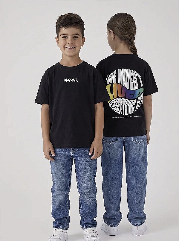 Camiseta Infantil RL CON LEGACY Preta