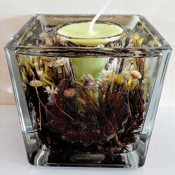 Vela  de  Soja  e Gel  com  flores