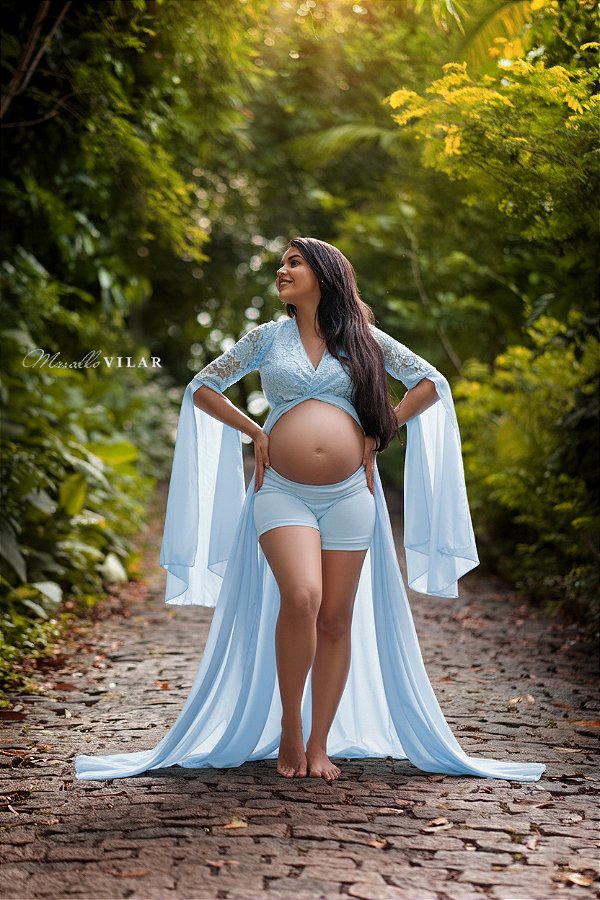 Vestido para fotografia de gestante em renda -Sophia