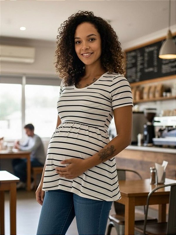 Blusa para gestante amamentação