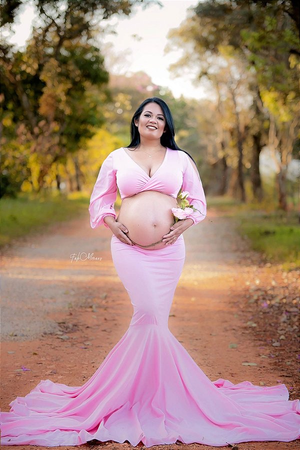 vestido manga bufante para grávida - GRAVILINDA