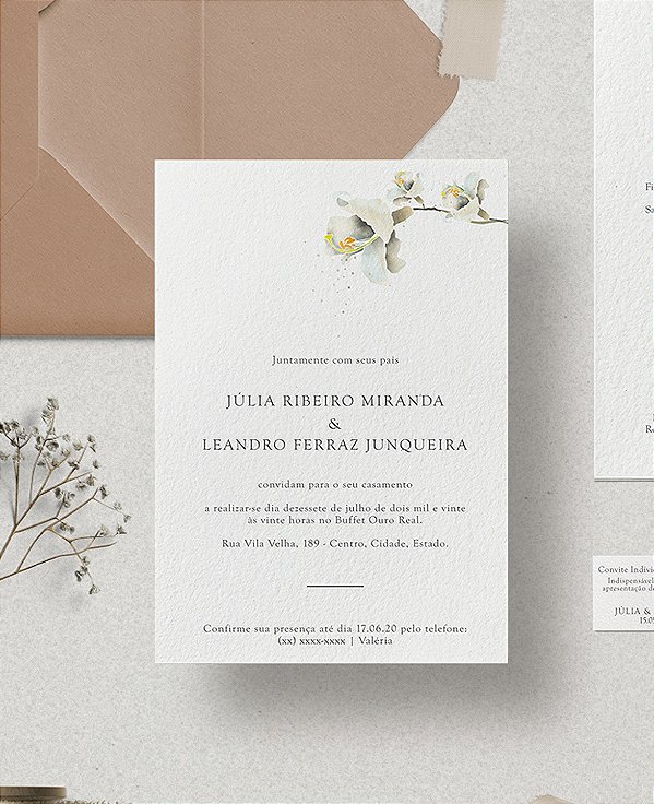 Arte digital convite de casamento para imprimir - Renata Secco - Identidade  Visual
