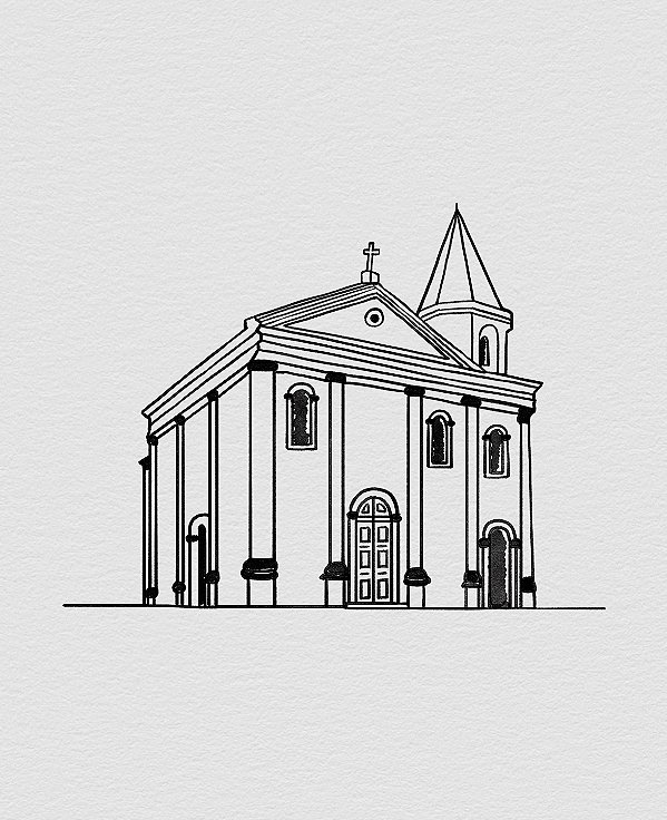 Desenho Casamento - Igreja São Pedro, Praia dos Carneiros
