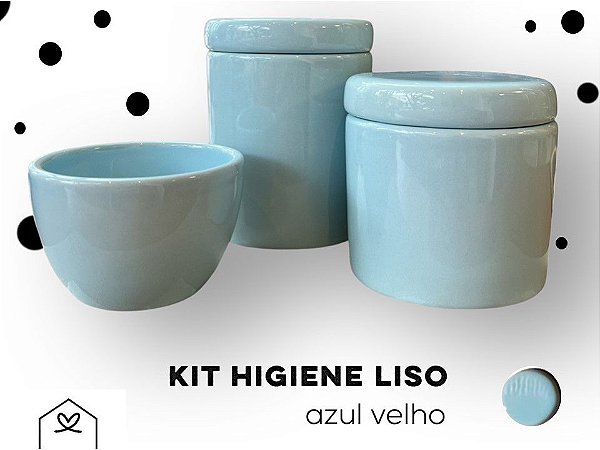 Kit Higiene 3 peças LISO - Azul Velho