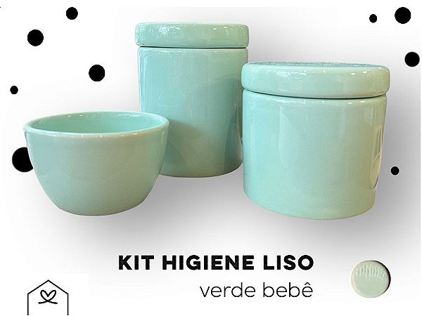 Kit Higiene 3 peças LISO - Verde Bebê