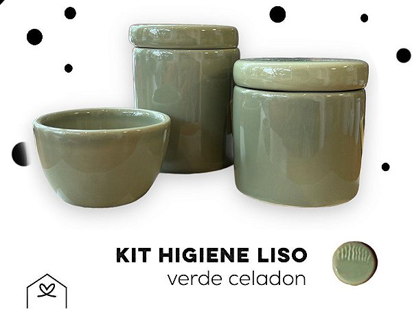 Kit Higiene 3 peças LISO - Verde Celadon