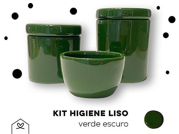 Kit Higiene 3 peças LISO - Verde Escuro