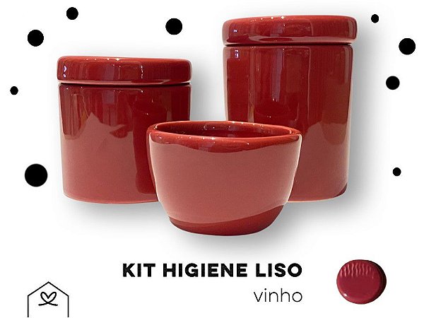 Kit Higiene 3 peças LISO - Vinho