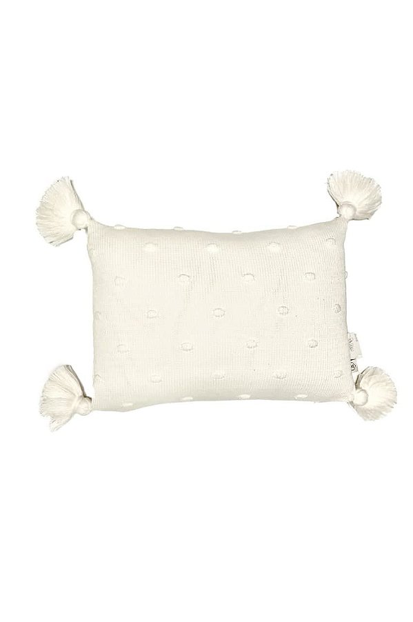 Almofada em Tricot - 30x40cm c/ franjas - LR1943 / Off White