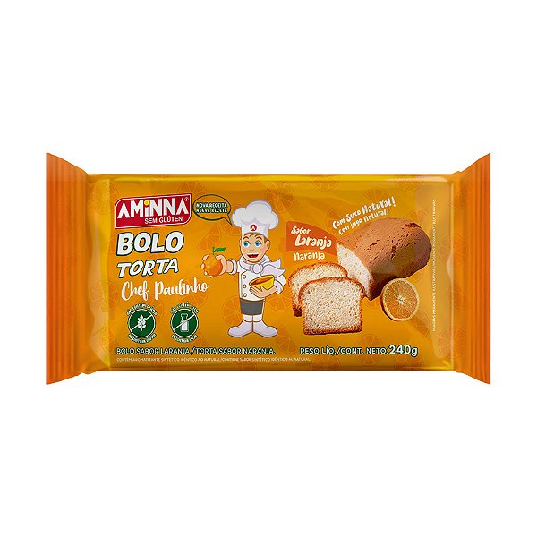 Bolo do Chef Paulinho Sem Glúten, Sabor Laranja, 240g - ID: 223