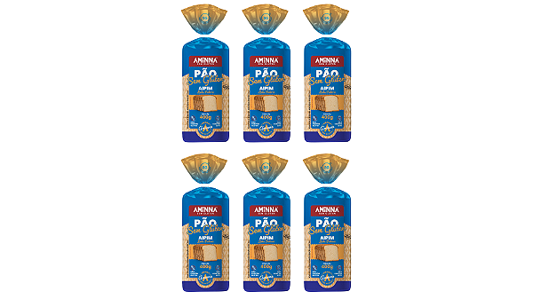 Kit com 6 Pães Aminna sem Glúten Aipim, 400g - ID: 233
