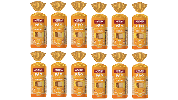Kit com 12 Pães Aminna sem Glúten, sem Açúcar, Cenoura, 400g - ID: 155