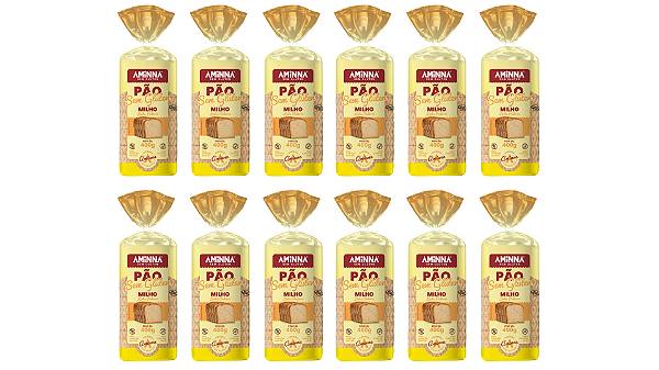 Kit com 12 Pães Aminna sem Glúten Milho, 400g - ID: 153