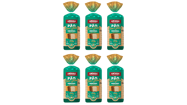 Kit com 6 Pães Aminna sem Glúten Original, 400g - ID: 184