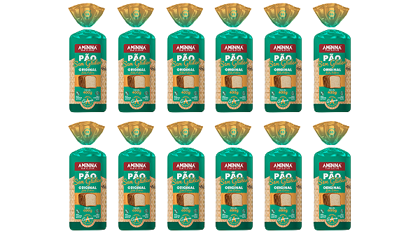 Kit com 12 Pães Aminna sem Glúten Original, 400g - ID: 184