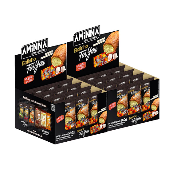 2 DISPLAY Bolinho For You Abóbora com Coco Sem Glúten, Aminna