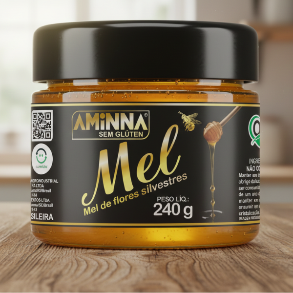 Mel Orgânico de Flores Silvestres Sem Glúten Aminna SG - 240 g - ID: 242