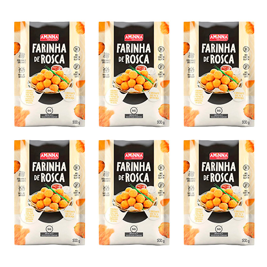 Farinha de Rosca SG® sem Glúten Aminna, 6 unidades de 300g - ID: 36