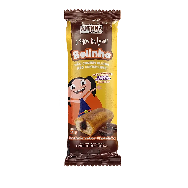 Show da Luna - Bolinho Sem Glúten de Baunilha com Chocolate 40 g Aminna ID: 243