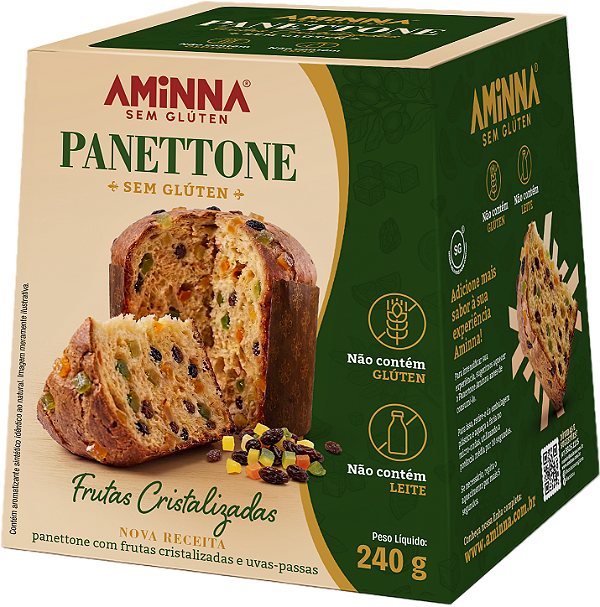PANETTONE SG® COM FRUTAS CRISTALIZADAS E UVAS-PASSAS - 240g ID 176