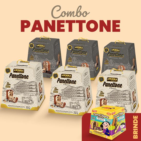 Kit Combo Pannetones com BRINDE Aminna Sem Gluten e Sem Leite