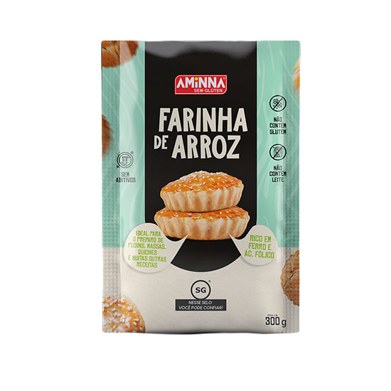 Farinha de Arroz sem Glúten Aminna, 300g - ID: 71