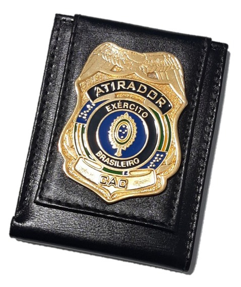 Carteira Atirador Esportivo em couro Legítimo