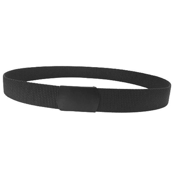 Cinto Nylon Preto e Fivela Preta Lisa