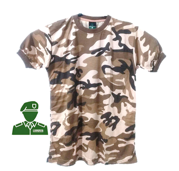 Camiseta Camuflada Deserto - 100% algodão