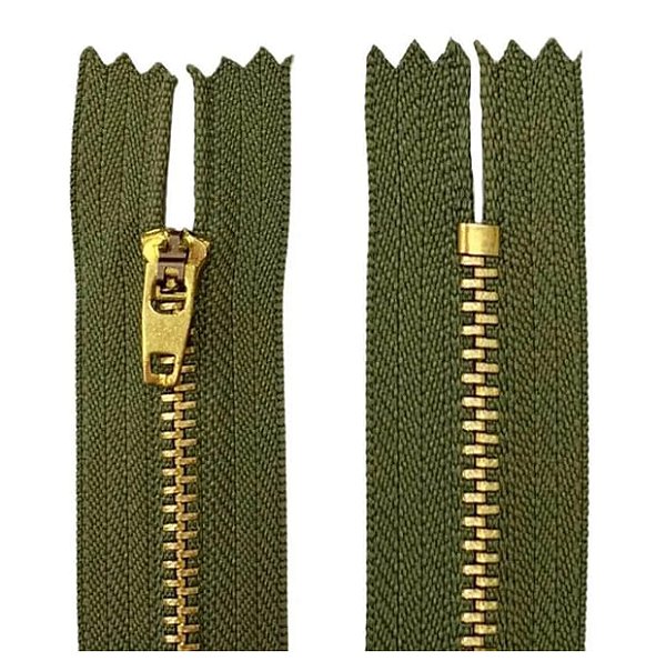 Zíper De Metal Dourado (10 unidades)