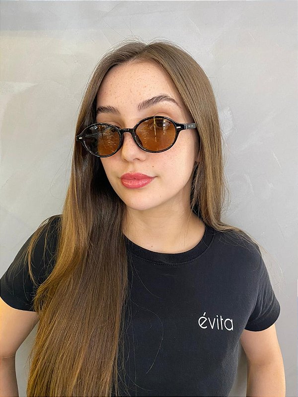 ÓCULOS BEL - LENTE MARROM ARMAÇÃO PRETA