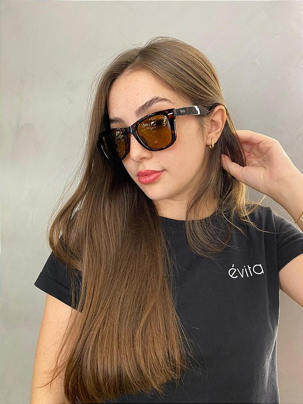 ÓCULOS ISIS -  LENTE MARROM (FUNDO AMARELO) ARMAÇÃO TARTARUGA