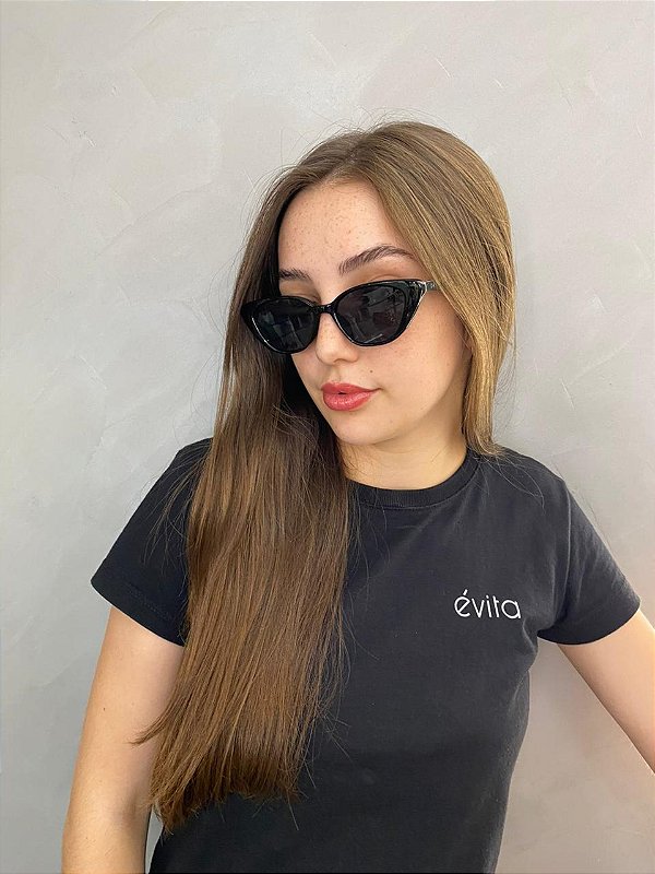 ÓCULOS LARA - LENTE PRETA ARMAÇÃO PRETA