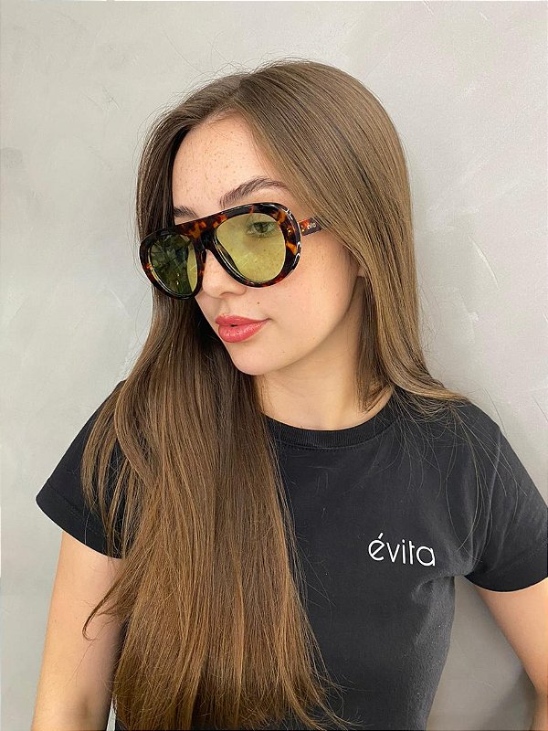 ÓCULOS MEL - LENTE VERDE ARMAÇÃO TARTARUGA