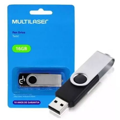 Pen Drive Multilaser Twist 16GB - Preto