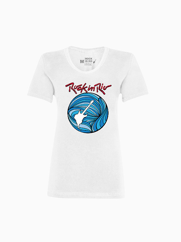 Camiseta Logo Big Feminina Branca Rock in Rio