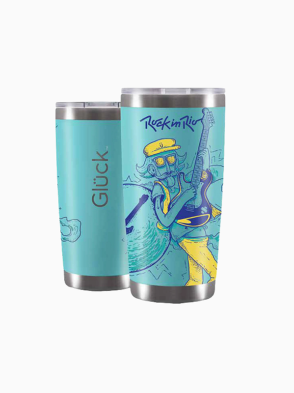 Copo Térmico Rock in Rio Guitar Verde 591ml
