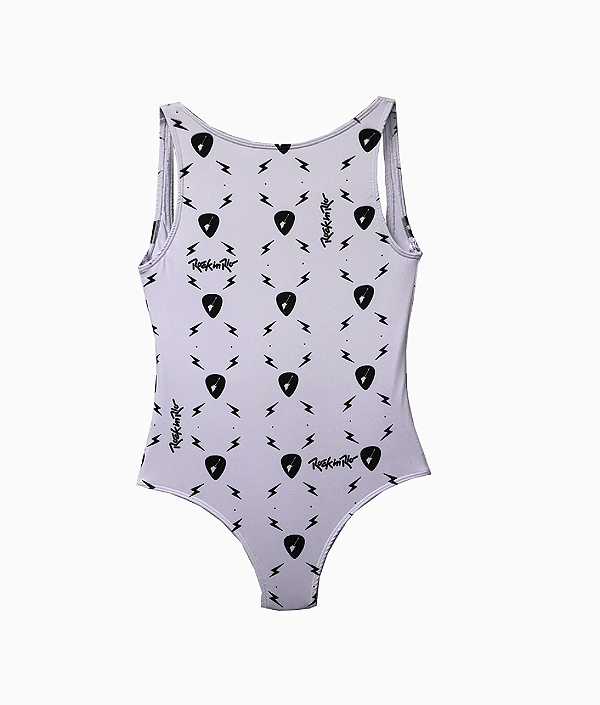 Body Feminino Palhetas Branco Rock in Rio