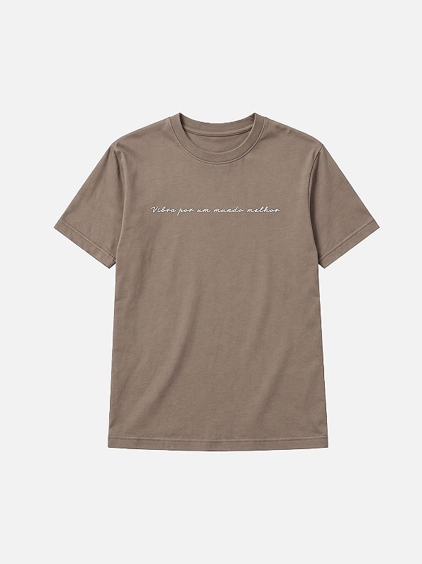 Camiseta Ação VIBRE POR UM MUNDO MELHOR Marrom