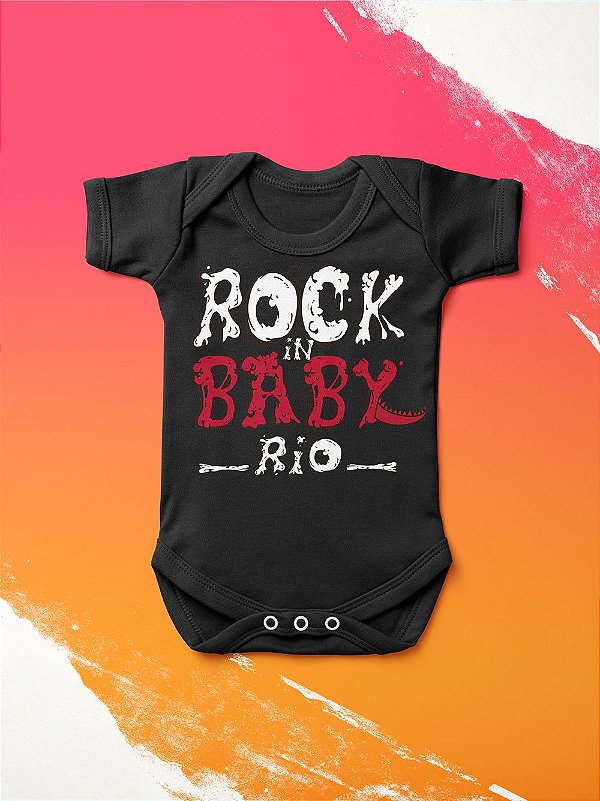 Body Infantil Rock in Baby Preto