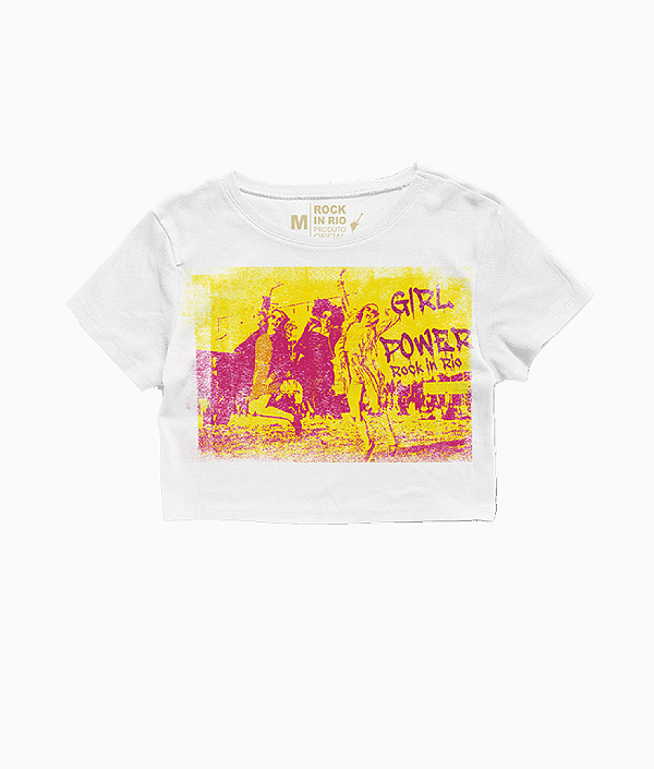 Cropped GRL POWER Feminina Branca Rock in Rio