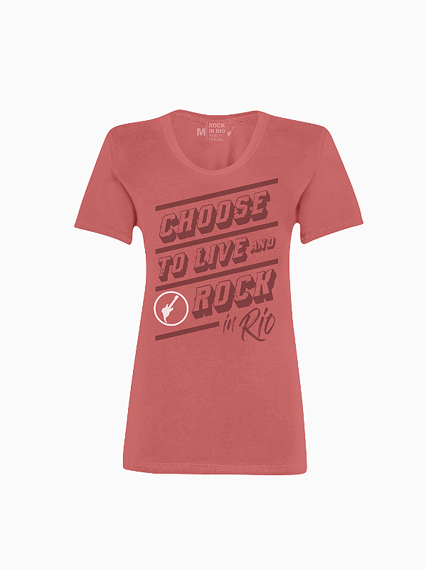 Camiseta Frase Estonada Feminina Rosa Rock in Rio