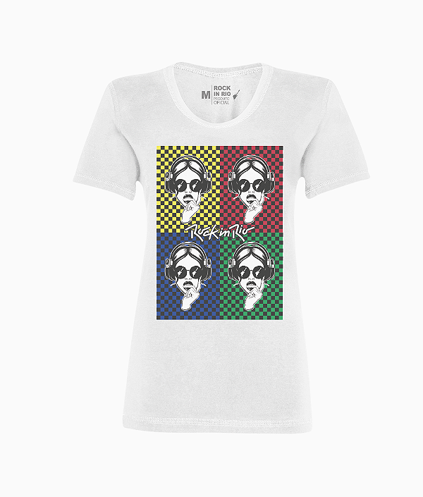 Camiseta Pop Feminina Branca Rock in Rio