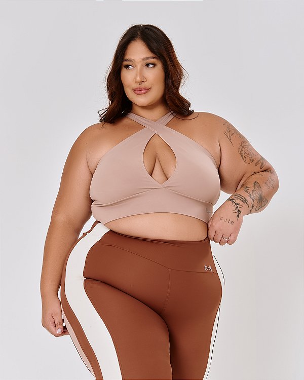 Top Cruzado 3 em 1  (Plus Size) - Nude | Ref: 1355